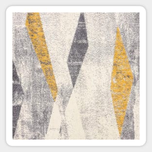 Geometric Distressed Turkish Grey & Yellow Modern Sticker